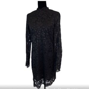 H&M Black Sheath Dress with Mock Neck